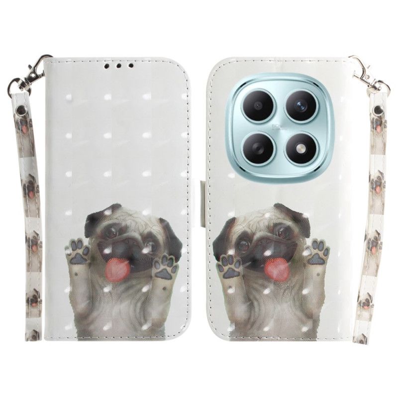 Folio Deksel Xiaomi Redmi Note 15 5g Mops Med Snor Beskyttelse Deksel