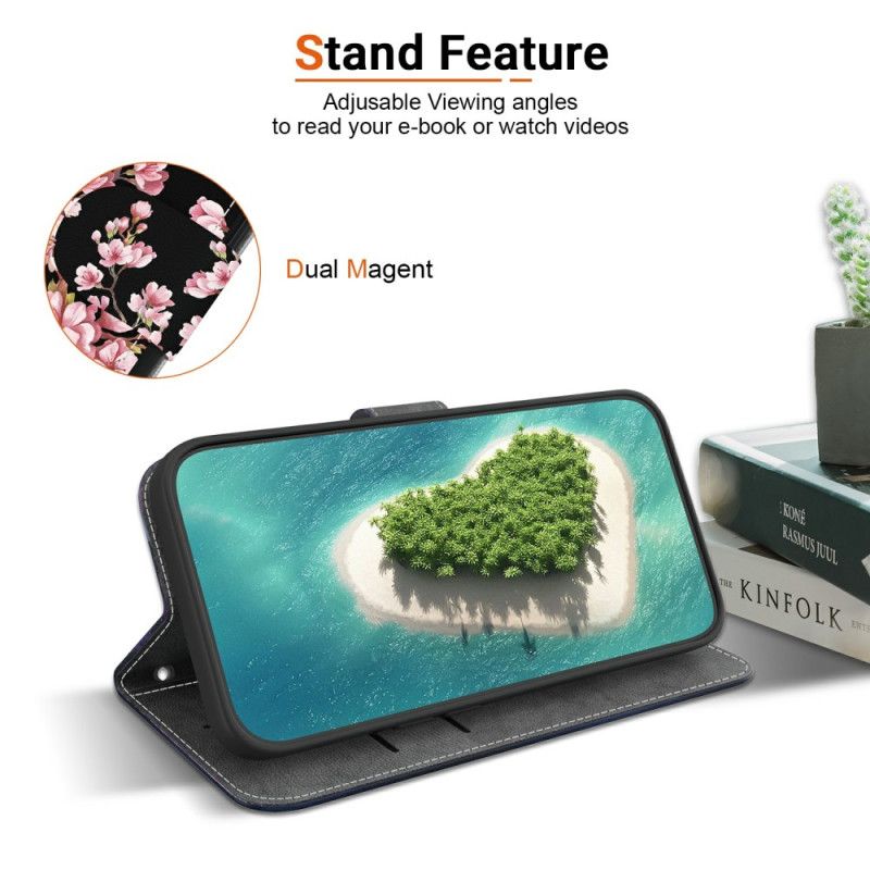 Folio Deksel Xiaomi Redmi Note 15 5g Plommeblomster