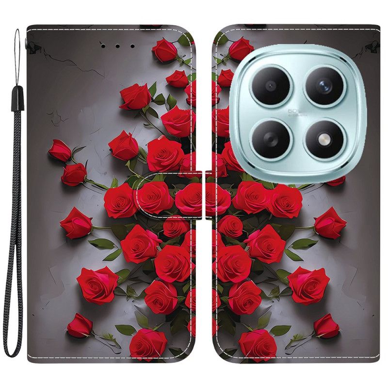 Folio Deksel Xiaomi Redmi Note 15 5g Røde Roser