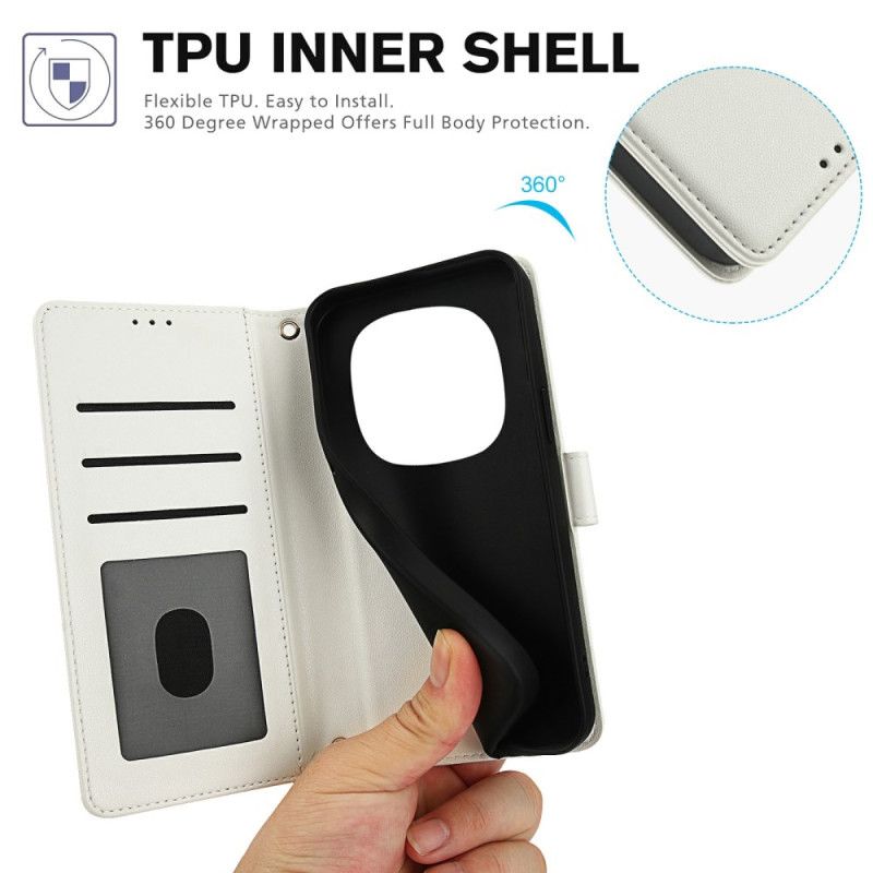 Folio Deksel Xiaomi Redmi Note 15 5g Stativ Og Håndleddsstropp