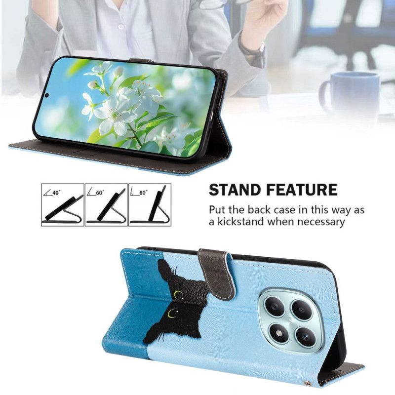 Folio Deksel Xiaomi Redmi Note 15 5g Svart Katt Beskyttelse Deksel