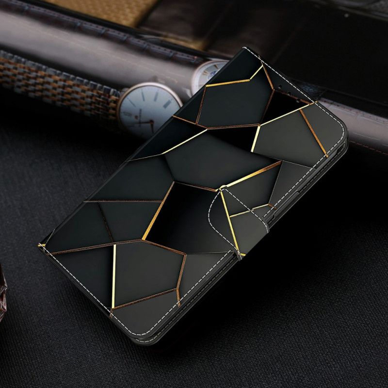 Folio Deksel Xiaomi Redmi Note 15 5g Svart Og Gullmønster