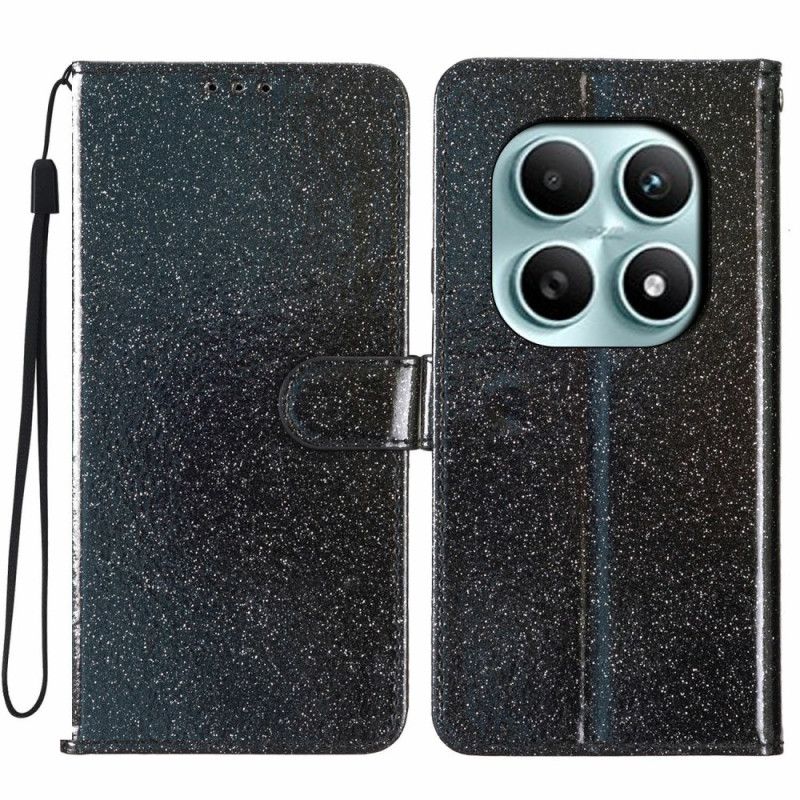 Lærdeksel Folio Deksel Xiaomi Redmi Note 15 5g Mobildeksel Glitter