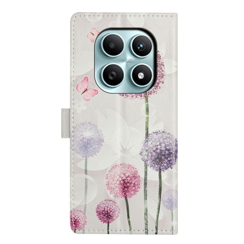 Lærdeksel Folio Deksel Xiaomi Redmi Note 15 5g Mobildeksel Løvetannmønster