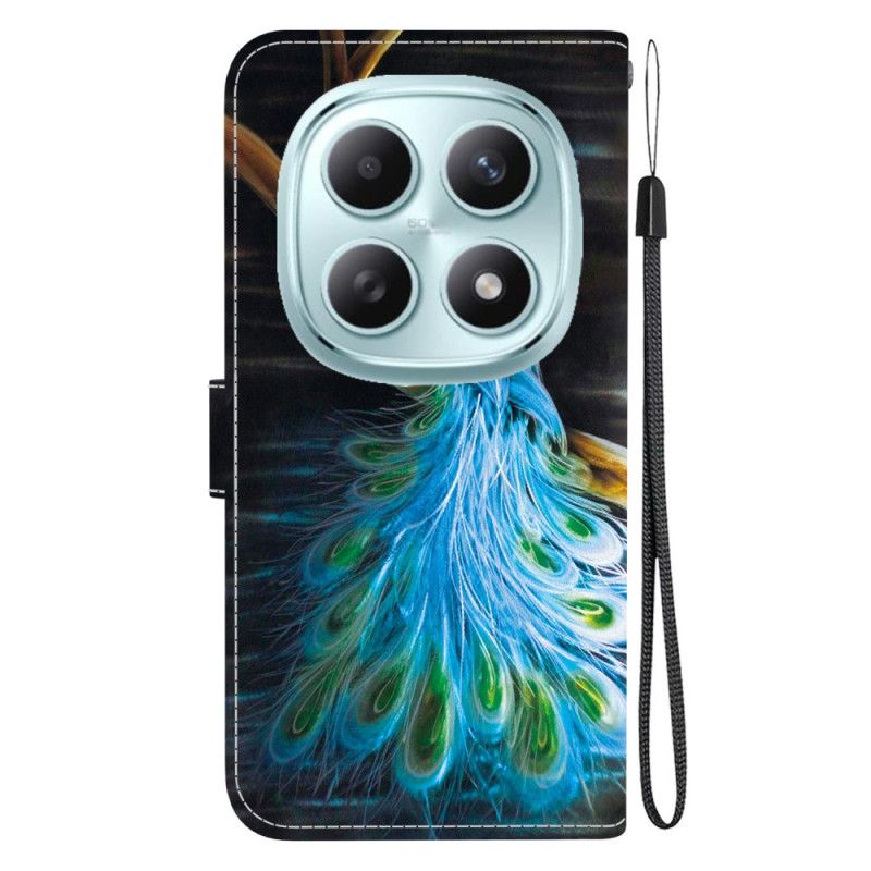 Lærdeksel Folio Deksel Xiaomi Redmi Note 15 5g Mobildeksel Påfugl