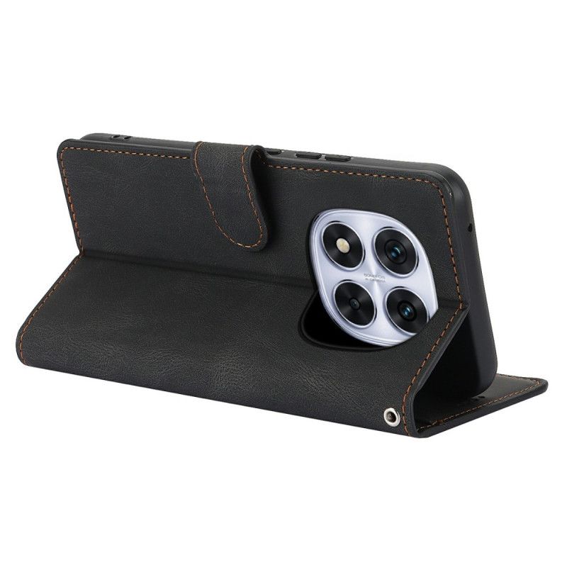 Lærdeksel Folio Deksel Xiaomi Redmi Note 15 5g Mobildeksel Retro Semsket Skinn-effekt