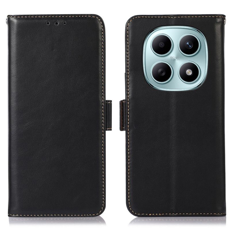 Lærdeksel Folio Deksel Xiaomi Redmi Note 15 5g Mobildeksel Rfid-blokkerende Ekte Lær