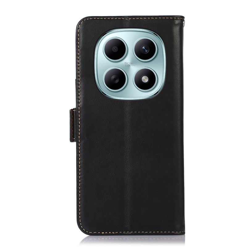 Lærdeksel Folio Deksel Xiaomi Redmi Note 15 5g Mobildeksel Rfid-blokkerende Ekte Lær