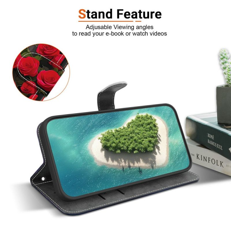 Lærdeksel Folio Deksel Xiaomi Redmi Note 15 5g Perlerosa Sommerfugl