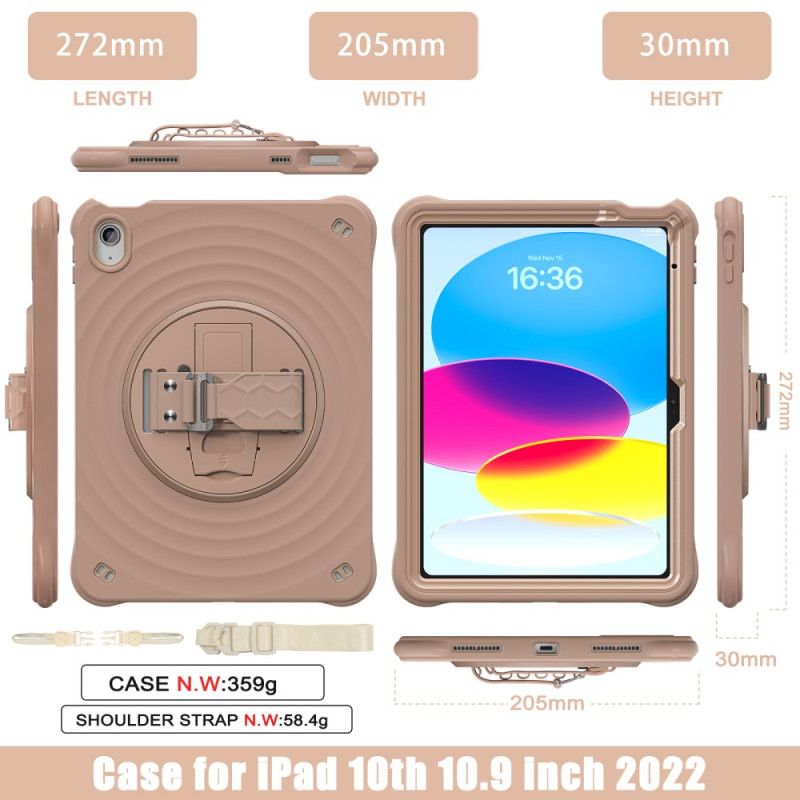 Deksel iPad (2025) 360-graders Roterende Stativ Og Skulderstropp Beskyttelse Deksel
