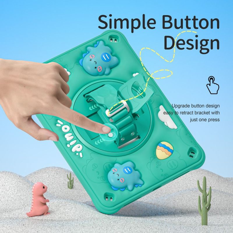 Deksel iPad (2025) Mobildeksel Dinosaurstropp Og Støtte For Barn