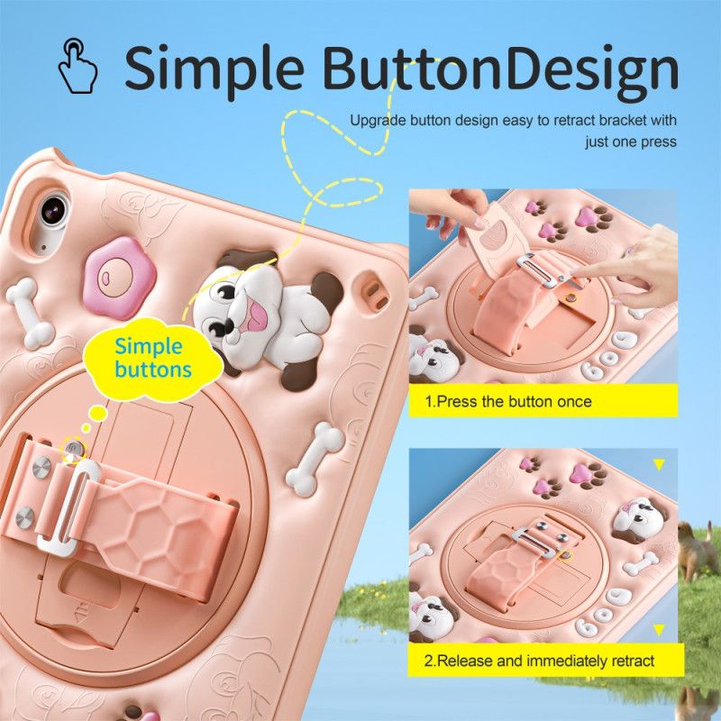 Deksel iPad (2025) Mobildeksel Skulderstropp Og Stativ Til Hund For Barn