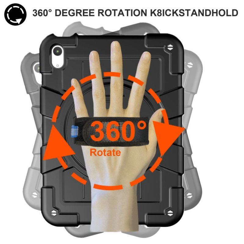 Deksel iPad (2025) Robust Roterende Stropp Og Stativ Beskyttelse Deksel