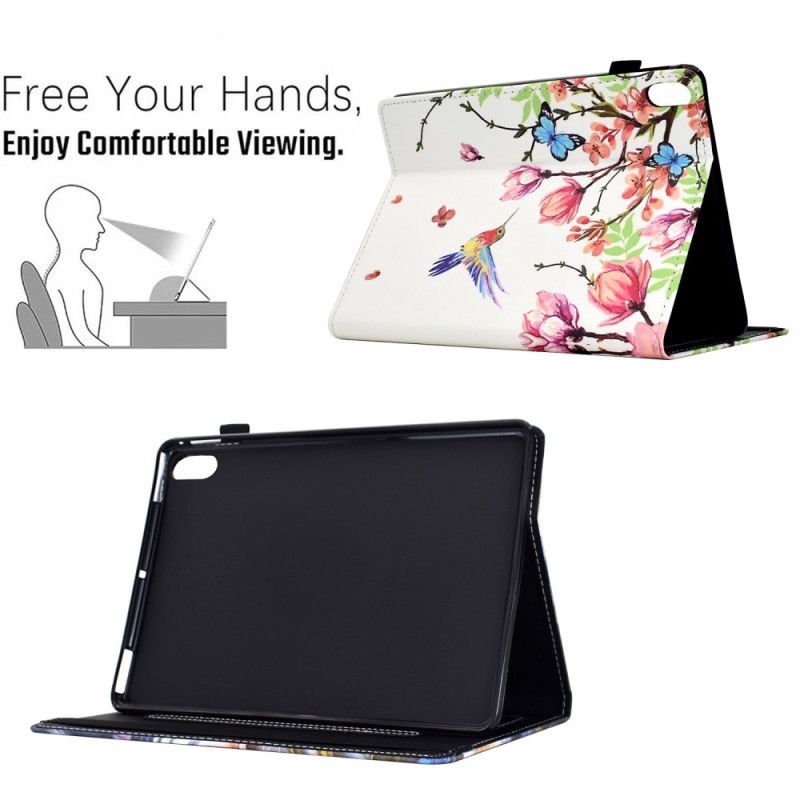 Etui iPad (2025) Blomster- Og Fuglemønster