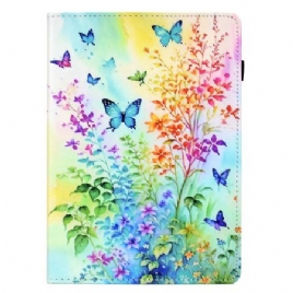 Etui iPad (2025) Blomster Og Sommerfugler