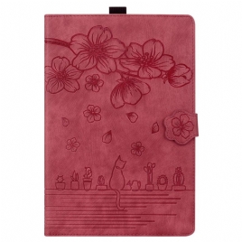 Folio Deksel iPad (2025) Kirsebærblomst Og Katter