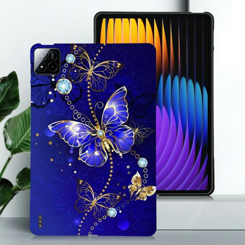 Deksel Xiaomi Pad 7 / 7 Pro Blå Sommerfugler Og Diamanter Beskyttelse Deksel