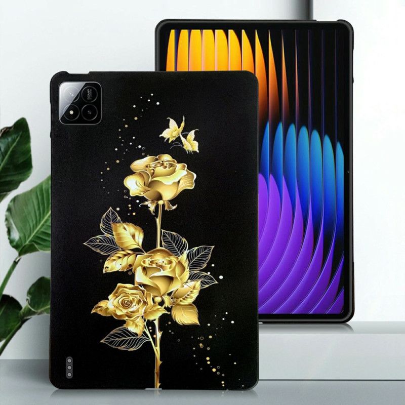Deksel Xiaomi Pad 7 / 7 Pro Gyldne Roser Og Sommerfugler Beskyttelse Deksel