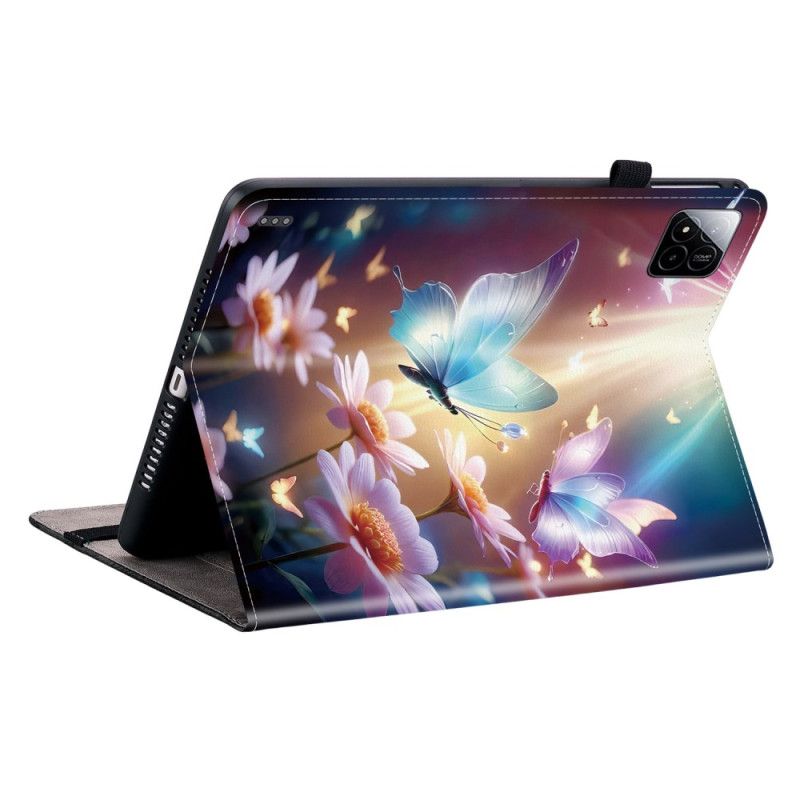 Lærdeksel Folio Deksel Xiaomi Pad 7 / 7 Pro Mobildeksel Lysende Sommerfugler
