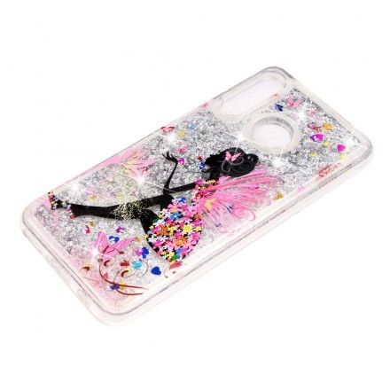 Deksel Til Huawei P30 Lite Transparente Blomsterfe Glitter