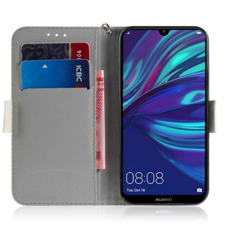 Folio Deksel Til Huawei P30 Lite Med Kjede Thong Blomstergren