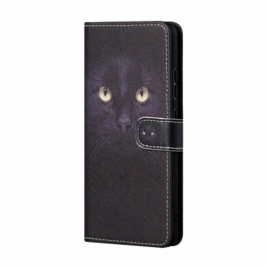 Folio Deksel Til Samsung Galaxy A13 5G / A04s Med Kjede Strappy Black Cat Eyes