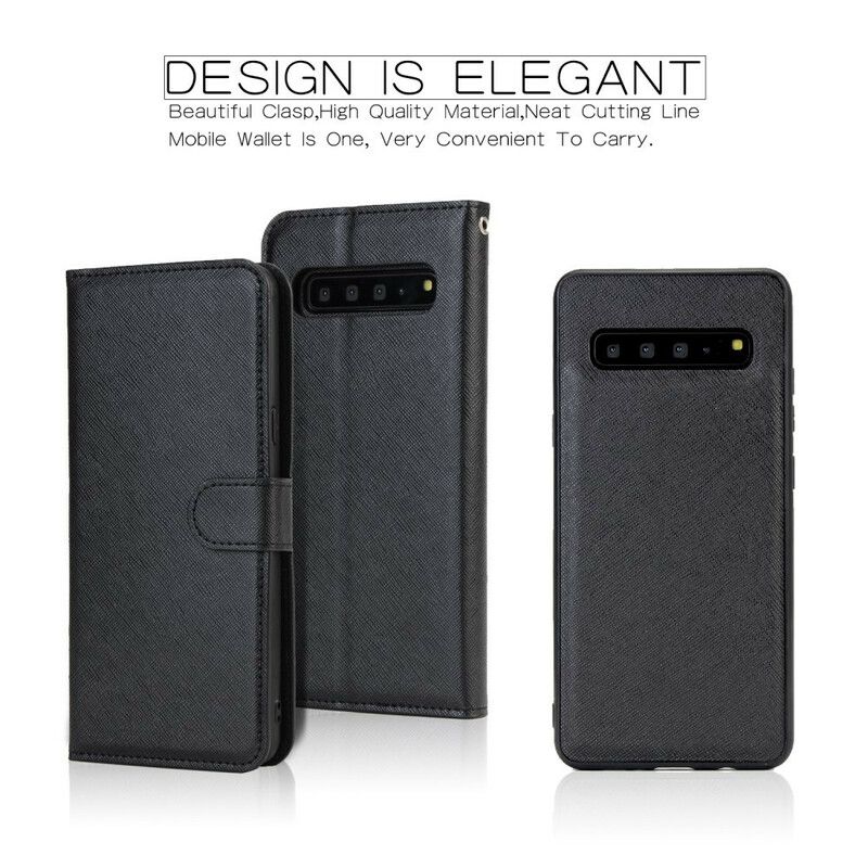 Deksel Folio Deksel Til Samsung Galaxy S10 5G Avtakbar Skinneffekt