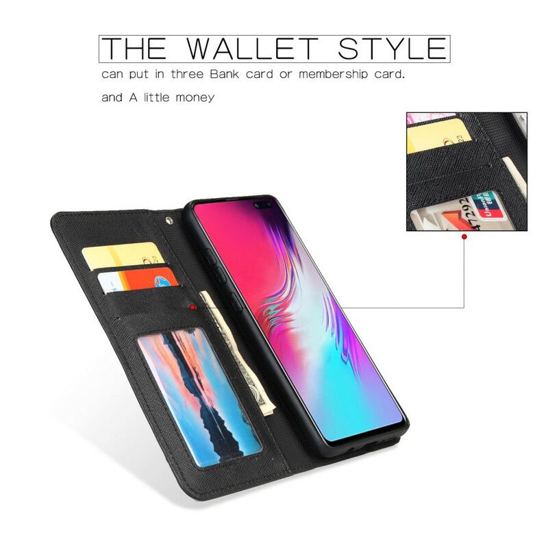 Deksel Folio Deksel Til Samsung Galaxy S10 5G Avtakbar Skinneffekt