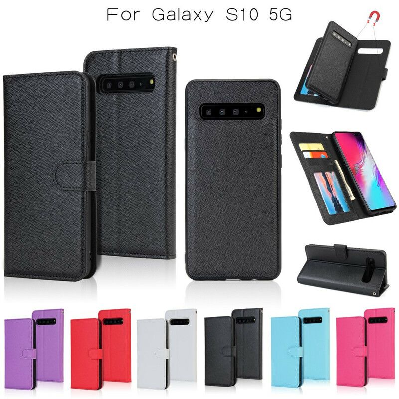 Deksel Folio Deksel Til Samsung Galaxy S10 5G Avtakbar Skinneffekt