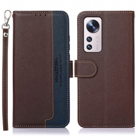 Folio Deksel Til Xiaomi 12 Pro Litchi Stil Rfid Khazneh