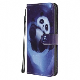 Folio Deksel Til Samsung Galaxy A51 Med Kjede Thong Space Panda
