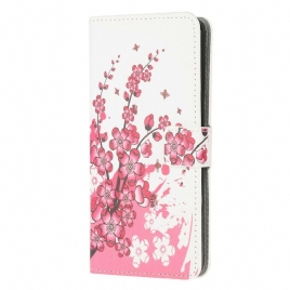 Folio Deksel Til Samsung Galaxy A51 Tropiske Blomster