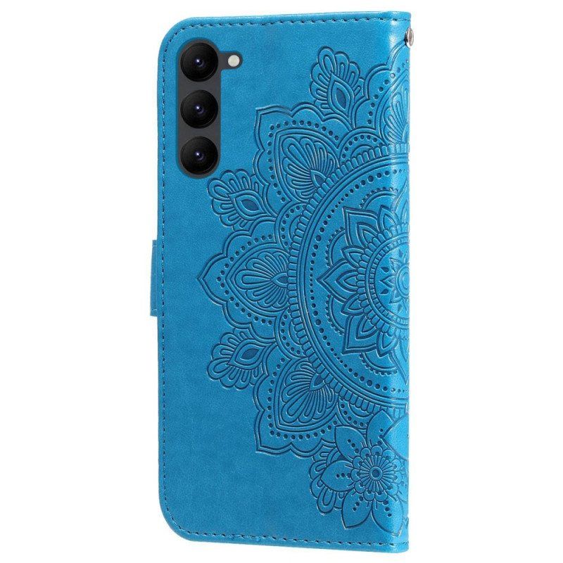 Folio Deksel Til Samsung Galaxy S23 Plus 5G Med Kjede Strappy Mandala