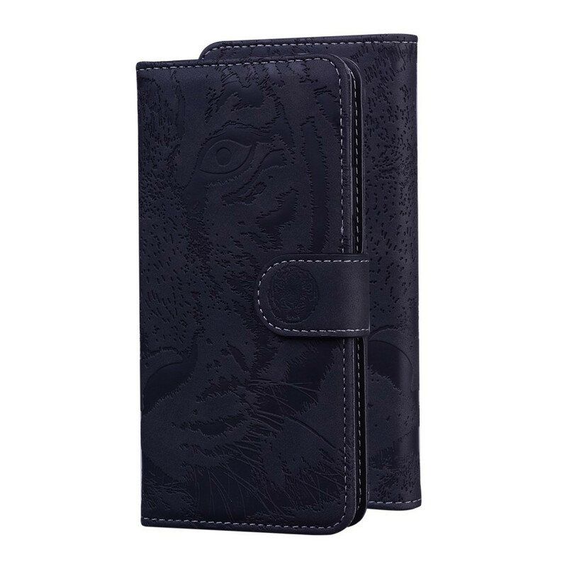 Folio Deksel Til Xiaomi Redmi Note 10 5G Tiger Ansiktstrykk