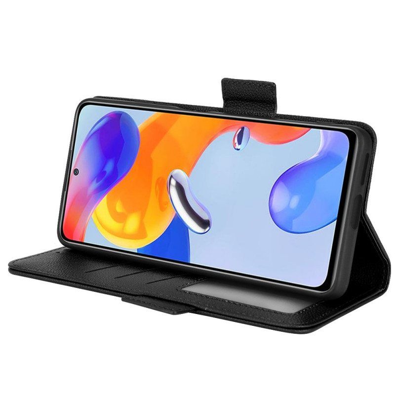 Folio Deksel Til Xiaomi Redmi Note 11 Pro / 11 Pro 5G Litchi Imitert Skinn